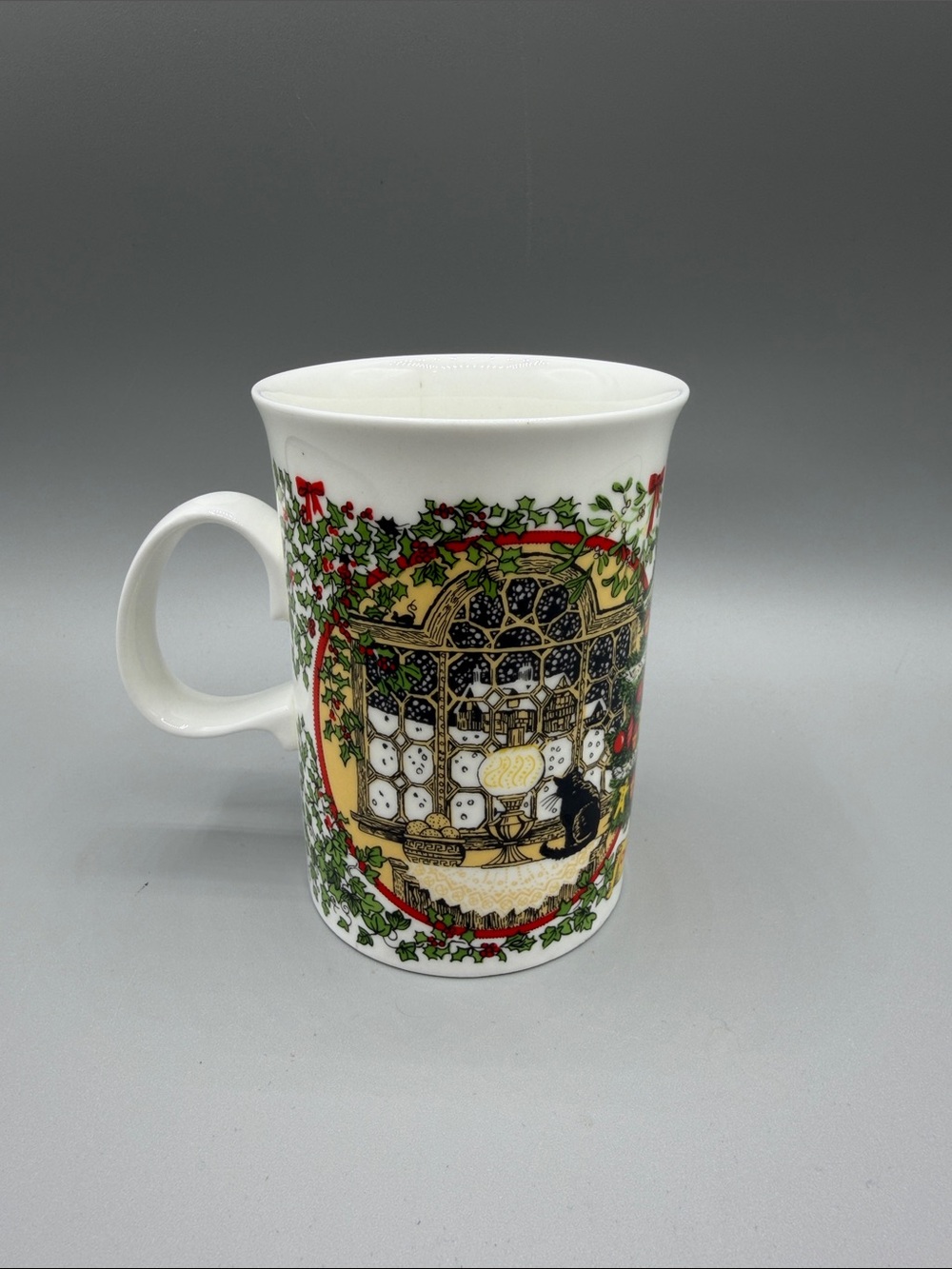 Vintage Dunoon Ceramics Bone China Cup Christmas Design Sue Scullard England